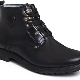 zoom shoes Genuine Leather Men's Ankle Boots With Laces ZA-4701 for office/party/hiking | Tinted Leather With ankle support and Lightweight and Slip Resistant Sole image 1