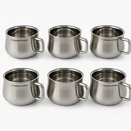 Human Hydro Stainless Steel Tea Cups | Set of 6 Wide Mini Mugs | 120 ml Each | Premium Steel Finish | Rust-Free, Durable & Spill-Resistant | Ideal for Tea, Coffee, Milk-image-40