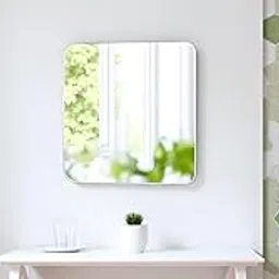 Frameless Self-Adhesive Square Sticker Wall Mirror for Living Room, Bedroom & Bathroom (20 x 20 cm, Pack of 1)-picture-59