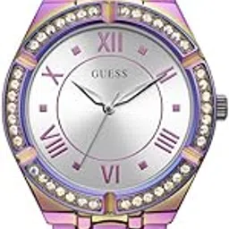 guess Blue + Rose Gold-Tone Crystal Silicone Watch, Iridescent /Iridescent /Silver, Classic-picture-17