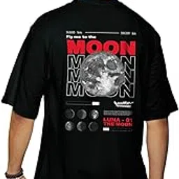 bewakoof Official NASA Merchandise Men's 100% Cotton 220 GSM Graphic Print Oversized Fit Round Neck T-Shirt-picture-52