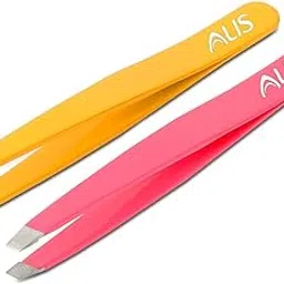 Alis Slant Tip Tweezers & Eyebrow Plucker for Eyebrows & Ingrown Hair, Plucking Daily Beauty Tool (VIOLETPINK & YELLOW SET OF 2)-picture-23