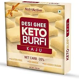 NutroActive Keto Kaju Barfi, Sugar Free Sweets, Desi Ghee Mithai - 200gm-picture-52