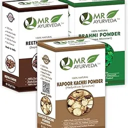 MR Ayurveda Kapoor Kachri Powder, Reetha Powder and Brahmi Powder - Set of 3 (300 Grams)-picture-33