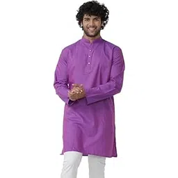uathayam Exotic Cotton Rich Fancy Slub Knee Length Full Sleeve Regular Fit Kurta for Men (Pack of 1)-picture-52