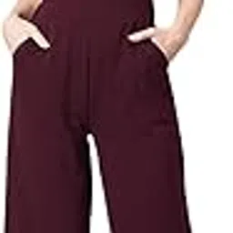 poshbery Burgundy Shoulder Strap Jumpsuit with Pockets-picture-23