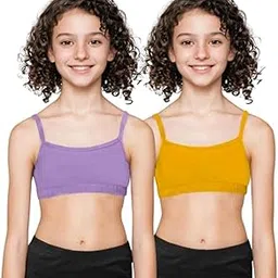 Adira | Starter Bra for Girls 13-14 Years | Flat Padding for Nipple Coverage | Comfortable Strecthy Cotton | Comfy-Breathable Beginners Bra & Super Soft Material | Pack of 2-picture-53