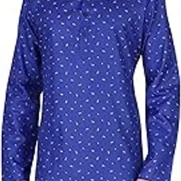 Mens Cotton Long Sleeve Tunic Printed Kurta-image-76