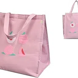 Yellow Weaves Polyester Insulated Travel Lunch/Tiffin/Storage Bag (Pink)-image-47