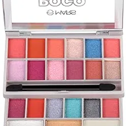 MARS Poco Matte Face Makeup And Eyeshadow Palette With Slider Case | Free Applicator | Long Wearing | Highly Pigmented And Easy To Blend | 21 Shades (20G) (02-Multicolor)-image-98
