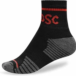 06 Ankle Cricket Socks | Color: Black/Grey Melange/Red | Size: Free Size | Material: Cotton | for Men & Boys | Comfortable and Flexible fit | Anti Slip | Better Support and Stability-image-40