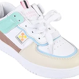 cassiey Women's Mid-Top Casual Streetwear Fashion Sneakers | Color Pattern with Rubber Outsole | Lightweight Walking Sneaker for Girl's-picture-22