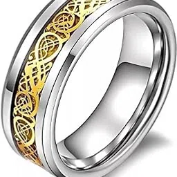 Golden Dragon Celtic Mens Stainless Steel Rings (Pack Of 1 Piece)-image-7