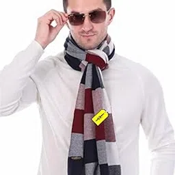 pick ur needs Men’s Woolen Muffler Stylish Checked Soft & Warm Wool Blend Winter Scarf Hand Washable Neck Wrap-picture-48