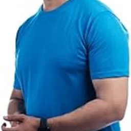 spectrum outfits 100% Cotton Petrol Blue Colur Half Sleeve Round Neck T-Shirt-picture-59