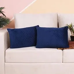 BRICK HOME Single Side Quilted Velvet Cushion Cover Set of 2 (12 x 18 Inches)-picture-13