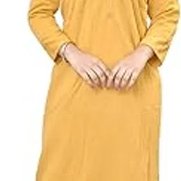 Women’s Fleece Winter Nighty | Multicolor Long Night Dress with Embroidery & Zipper Neck | Warm Sleepwear for Ladies | Soft Nightwear | Bust Size 42 Inch |Winter Night Dress-image-30