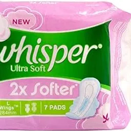 Whisper Sanitary Pads - Ultra Soft Wings Large, 7 Count Pack-image-21