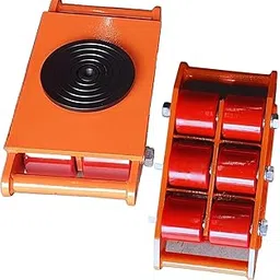 Nutronics CRA -8 ton (13200lb) Heavy Duty 360 Degree Rotation Machine Dolly Skate Roller Machinery Mover Cargo Trolley (Orange)-picture-31