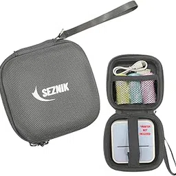 SEZNIK Portable Carrying Case for Mini Printer, Camera, Receipt Printer, Multi Purpose Travel Organizer for Earphones, USB Drives, Memory Cards, and Cables Bag (Grey)-picture-57
