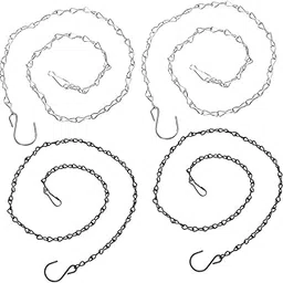 UPKOCH 4Pcs Hanging Chains for Bird Feeders Lanterns Planters and Flower Baskets Durable Black Galvanized Iron for Decor-picture-14