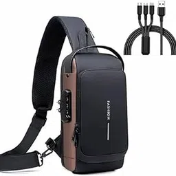 Sling Bags for Men Women, Waterproof Chest Bag, Anti-Theft Password Lock, Crossbody Backpack, Small Flex Shoulder Bag for Hiking, Cycling, Travel-picture-51