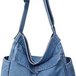 jarkjard Denim Shoulder Bag Canvas Messenger Bag for Women Men Tote Bag Casual Retro Aesthetic Crossbody Bag Handbag-picture-39