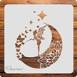 Mandala Fairy Moon Stencil for Craft Painting, Scrapbooking |, Size 6 x 6 inch Reusable Stencils for Painting on Wall, Fabric, Wood, and DIY Art Projects-image-14