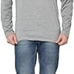 Cotton Blended Regular Fit Full Sleeve Hooded Neck Tshirts for Men's-T_10_BLK0001-P -4264-P-picture-22