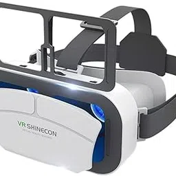 VR Headset Compatible with iPhone & Android Phone Within 4.7-7.2inch Display Screen- Universal Virtual Reality Goggles- Soft & Comfortable Updated 3D Glasses (G12-White)-picture-50