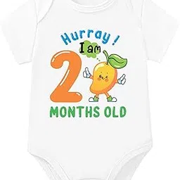 Mango theme monthly milestone baby photo shoot props. All Birthday months photography props for newborn infant boys girls. (WHITE, 2 MONTHS)-picture-53