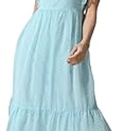 iuga FIT & Flare Georgette Calf Length Dress for Women Black-picture-24