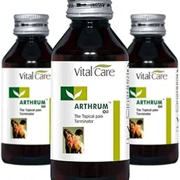 Vital Care Arthrum Pain Relief Oil for Mascular Pain, Low Back Pain, Joints Pain, Sports Injury, Sprain and Strain, Leg Cramps (60 ml, Pack of 3)-picture-25