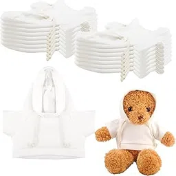 15 Pack Stuffed Bear White Hoodie Bulk Sublimation Blank Teddy Bear Toy Shirts Stuffed Animal White Basic Clothes Hoodie for 14-18 Inch Stuffed Bears Dolls DIY-picture-14