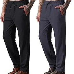 urban buccachi Men's Polycotton Track Pants | Straight Fit, Mid-Rise, Flexi Waistband | Comfortable Active & Lounge Bottoms (Pack of 2)-picture-52