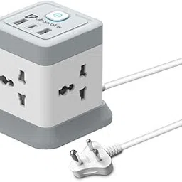 UltraProlink 7 in 1 Cube Extension Board Power Hub Multi-Port | Higher Device Safety with ISI Approved Heavy Duty Cable-2m |7 Ports-1 Fast Charge Type-C(PD 20W),2 USB-A Ports & 4 Ac Sockets-image-54