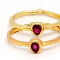 gresha Gold Plated Bridal Jewellery of Traditional Ethnic Adjustable Toe Rings for Girls and Women-picture-52