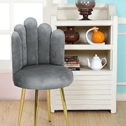 Ottoman Stool for Living | Pouffes for Sitting Printed Ottoman |Chair Wooden Ottoman Foot stools | Make up Dressing Side Table & Decoration, Metal Chair 18x35 Inch Height, Grey-image-16