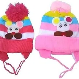 fy lane Kid's Winter Woolen Cap for Baby Boys & Baby Girls (6 Month 3 Years) Pack 2-picture-56