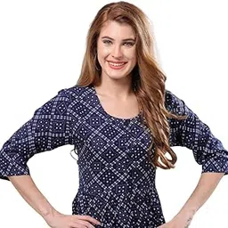 mangai Rayon Pleated Frock Model Nighites | Stylish Nighty for Women | Round Neck | 3/4 Sleeve | Side Pocket | Nighty for Women | Women Nightdress-picture-35