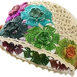 myaddiction Womens Crochet Beanie Gift Hollow Skull Cap for Vacation Dating Shopping Beige-picture-17