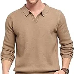 Wool Blend Self Design Shirt Collar Pullover for Men (1058)-image-79