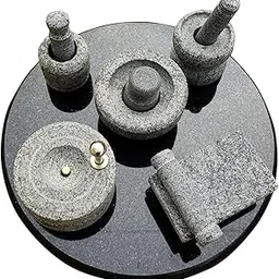 EZAHK Stone Miniature Kitchen Set for Kids (Set of 5), Pooja and Grahapravesam, Traditional Home, Grinding Stone - Make Your Littles Time Full Fun-Filled - Kitchen Playsets (Large Size)-picture-37