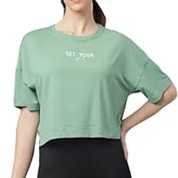 mkh Women Polyester Green Relaxed Dry-Fit T-Shirt-picture-50