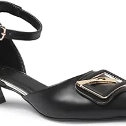 carlton london Women's Pointed Toe Ankle Strap Heel with Decorative Buckle-picture-14