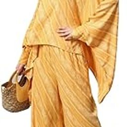 cottinfab Women Yellow and White Printed Co ordsTop with Palazzos-picture-7