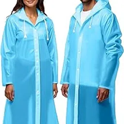 EVA Waterproof Unisex Rain Coat Hooded Full Sleeves Outdoor Men, Women, Boys & Girls Rainwear Poncho Raincoat for Camping, Hiking & Travelling (MULTICOLOUR)-image-42