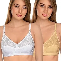 daisy dee Cotton Embroidered Non-Padded Wirefree Cut & Sew Cups Chicken Pattern Brassiere Women's Everyday Use Saree Bra - NILIGNCE-picture-28