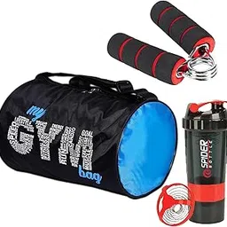 New Gym Sahker Combo for Men Combo Set for Men and Women Workout - Boost Your Workout with My Gym Bag, Hand Gripper & Gym Shaker Bottle | Shaker Bottle 500 ml | My Gym Bag for Fitness (Red)-picture-61