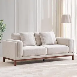 Home Centre Lansbury Fabric 3-Seater Sofa with Cushion - Beige-picture-16